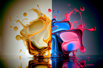 Abstract Background of Fluids Mixing Together. Generative ai