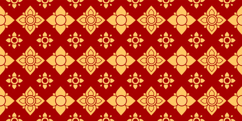 Thai art and asian style luxury background pattern decoration for printing, flyers, poster, web, banner, brochure and card concept vector illustration
