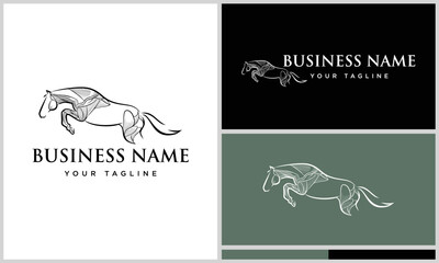 line art horse muscle logo - obrazy, fototapety, plakaty