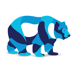 Trendy stylized illustration, bear, line vector silhouette of ,
