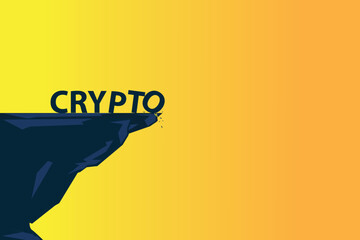 cryptocurrency market going down .concept vector illustration.market crashing . crypto market dropping now
