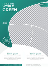 Save the World Green Nature Flyer template for Save the  Environment