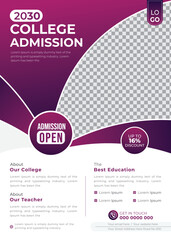 School College Admission Promotional Education Flyer Editable Template