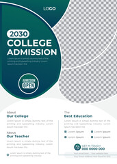 Obraz premium School College Admission Promotional Education Flyer Editable Template
