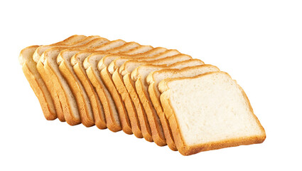 Toast bread isolated on a white background.