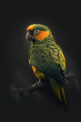 Obraz premium parrot, dark, ai
