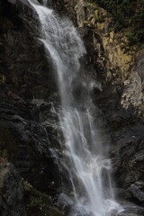 Fototapeta na wymiar popular amitabh bachchan waterfall near lachung village in sikkim, india