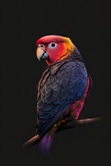 Rosella, parrot, dark, AI