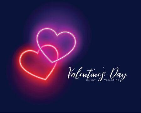 cute neon hearts valentines day lover background