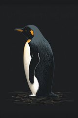 penguin, bird, dark, ai