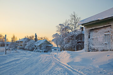 Northern Russian village Krasnaya Gorka.