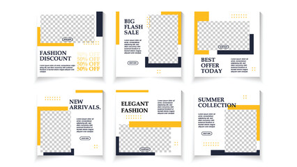 Set of Editable banner story template. Modern social media post bundle vector. Suitable for Post, Sale Banner, Promotion Product, Business, Company Fashion Beauty