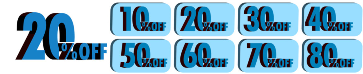 Discount labels. Vector illustration sale label with percentage. 