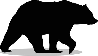 Obraz na płótnie Canvas Grizzly Bear Silhouette, cute Grizzly Bear Vector Silhouette, Cute Grizzly Bear cartoon Silhouette, Grizzly Bear vector Silhouette, Grizzly Bear icon Silhouette, Grizzly Bear Silhouette illustration, 