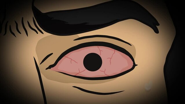 (2D Animation) An eye that gets scared or angry.
