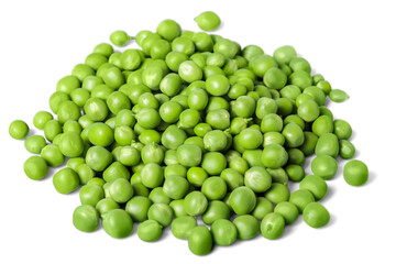 Fresh appetizing pea with green leaf