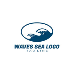 Waves Sea Logo Cartoon Vector Illustration