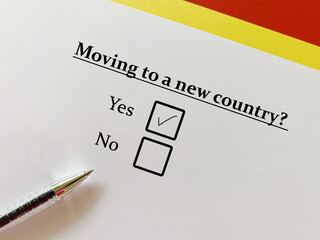 Questionnaire about migration