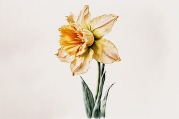 Daffodils, Narcissus spp - Watercolour (Generative Art)