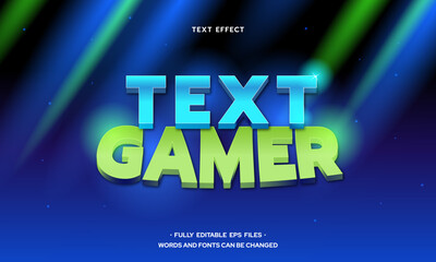 Naklejka na ściany i meble Vector gamer 3d editable text effect