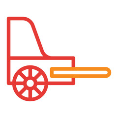 rickshaw multicolor red illustration vector and logo Icon new year icon perfect.