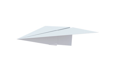 Fototapeta na wymiar Handmade paper plane isolated on white background. Origami airplane. 3d render
