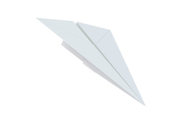 Fototapeta na wymiar Paper plane isolated on white background. Origami airplane. 3d render