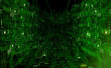 Obraz premium abstract green circuit background