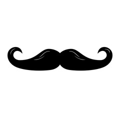 Mustache icon, isolated on white background for barbershop logo.