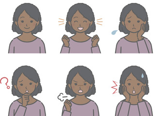 黒人少女の色々な表情