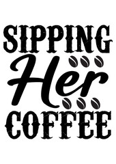 sipping her coffee