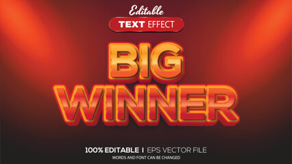 3D editable text effect big win theme