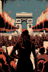 Manifestations en France. Gilets jaunes en grève. Réforme des retraites. Mouvement social,...