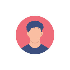 Round profile image of male avatar for social networks with half circle. Fashion vector. Bright vector illustration in trendy style.