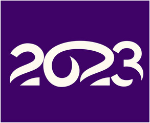 2023 White Happy New Year Holiday Abstract Vector Illustration Design With Purple Background
