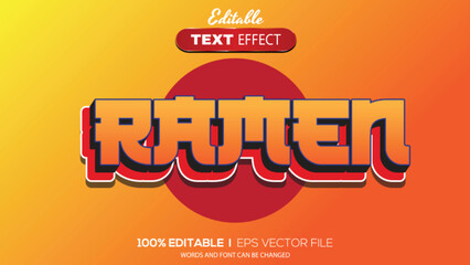 3D editable text effect ramen theme