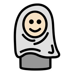 muslim women color line icon