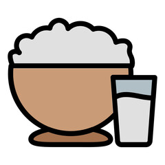 food and drink color line icon