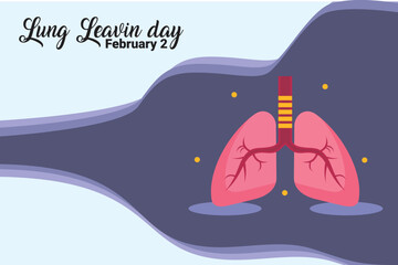 Vector illustration on the theme of National Lung Leavin day (mesothelioma) observed each year on February 2nd