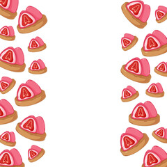 cartoon daifuku, japanese food frame border background
