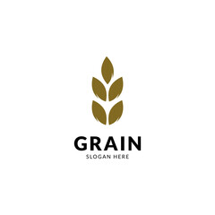 simple wheat/grain vector icon logo design.