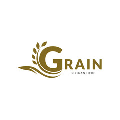 Obraz premium Agriculture wheat vector icon design
