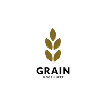 simple wheat/grain vector icon logo design.