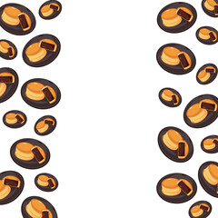 cartoon imagawayaki, japanese food frame border background
