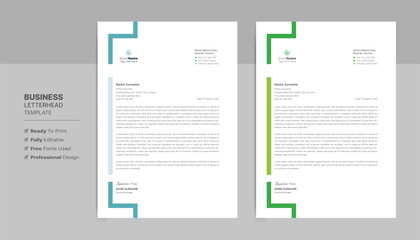 Creative letterhead format template, business style letterhead design template. Company letterhead template designs. Letterhead, flyer template.