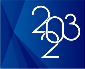 2023 Year Abstract White Vector Illustration Design With Blue Gradient Background