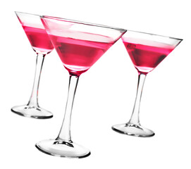 Martini Cocktail or cosmopolitan in Glasses