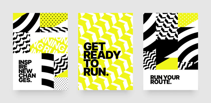 Vector layout template design for run, championship or sports event. Poster design with abstract running track on stadium with lane. Design for flyer, poster, cover, brochure, banner or any layout.