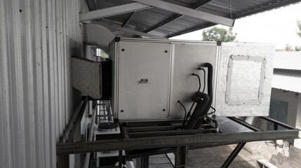 Air Handling Unit Instalation on the Building Factory, AHU system in Industry