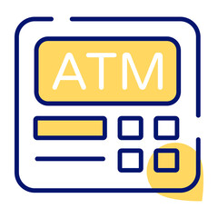 Automated teller machine icon, modern vector of cash dispenser